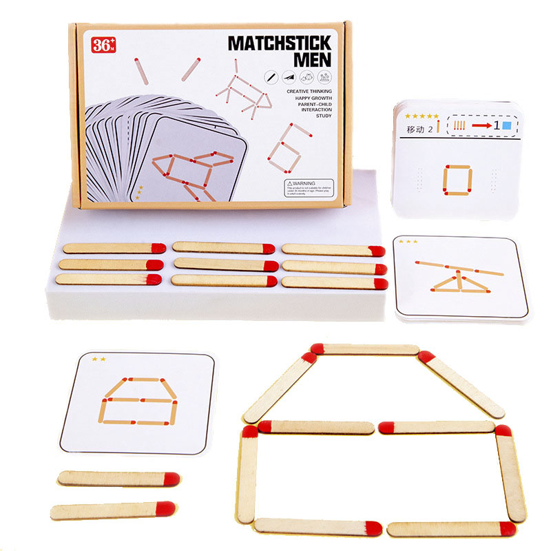 Board Game Fun - Montessori Matches Puzzles Game Wooden Toys