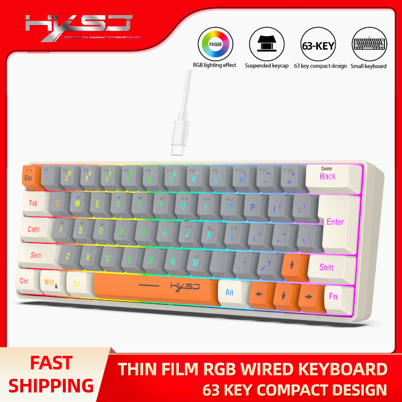 Keyboard RGB USB Wired 63 Keys - Board Game Journal recension och pris