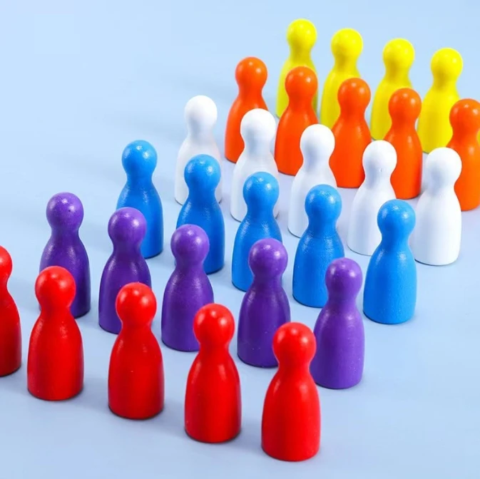 100 Pcs Colorful Wooden Chess  - Board Game Economy recension och pris