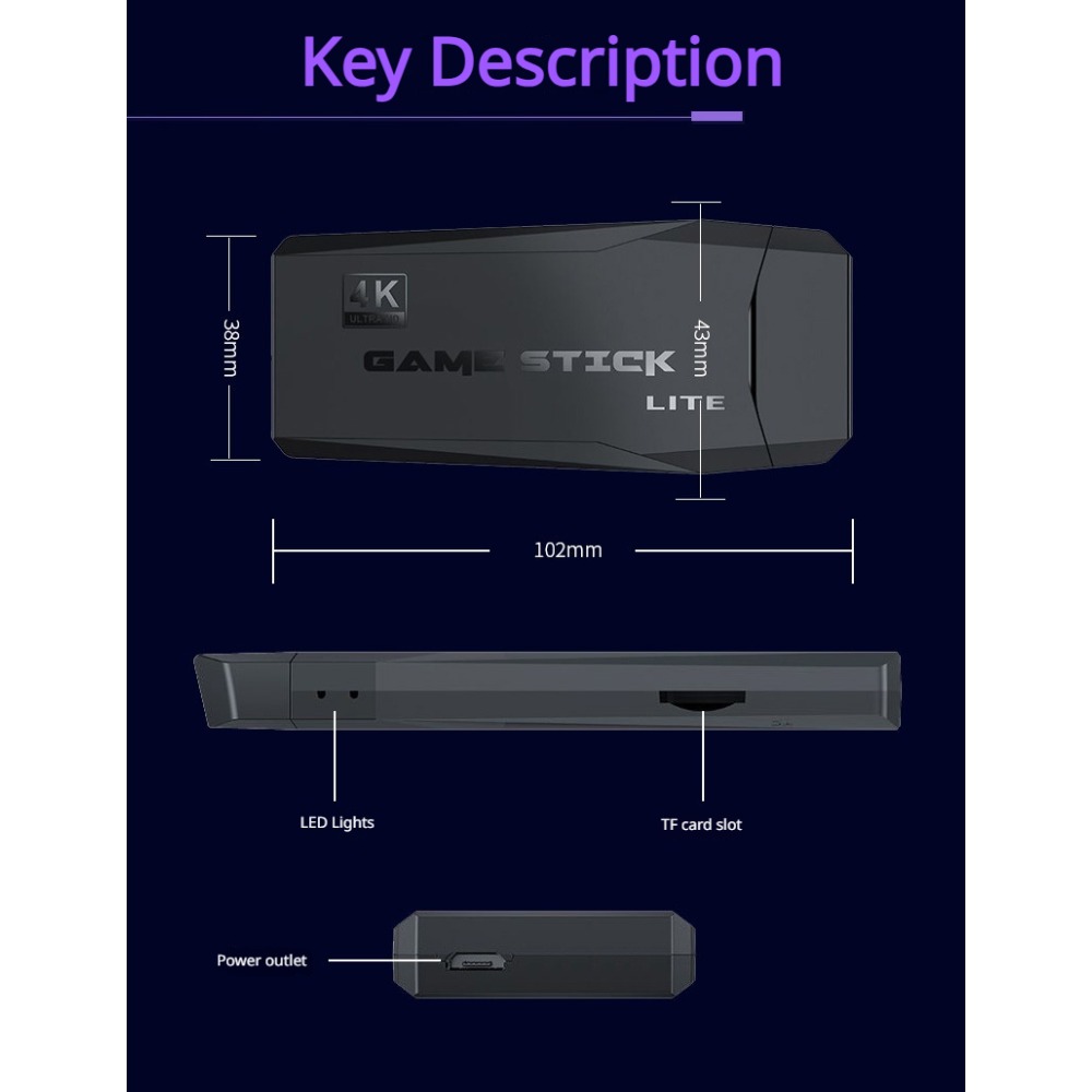 Portable 4K Retro Game Stick C - Board Game Journal recension och pris