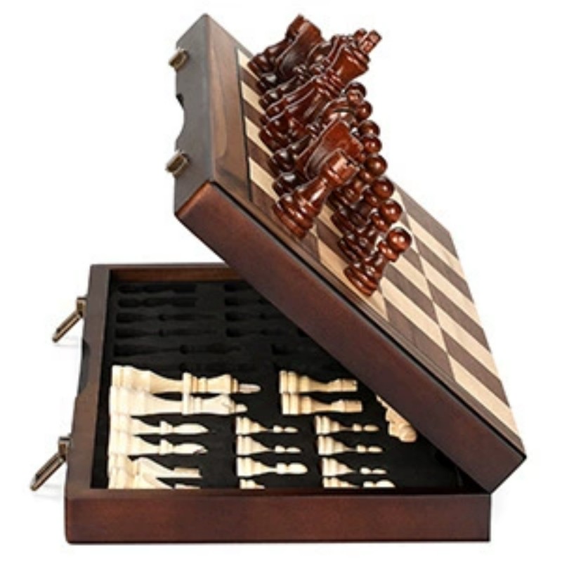 Wooden Magnetic Chess Set for  - Magnetic Travel Chess recension och pris