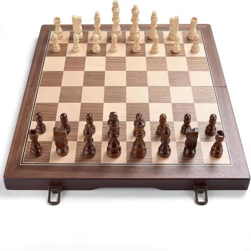 Wooden Magnetic Chess Set for  - Magnetic Travel Chess recension och pris