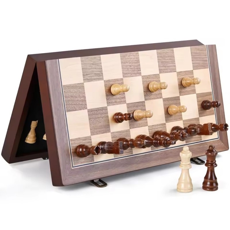 Wooden Magnetic Chess Set for  - Magnetic Travel Chess recension och pris